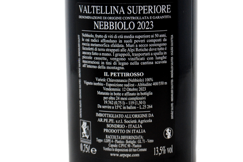 VALTELLINA SUPERIORE DOCG NEBBIOLO "IL PETTIROSSO" 2023 - ARPEPE