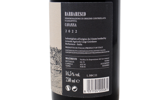 BARBARESCO DOCG "CAVANNA" 2022 - LUIGI GIORDANO