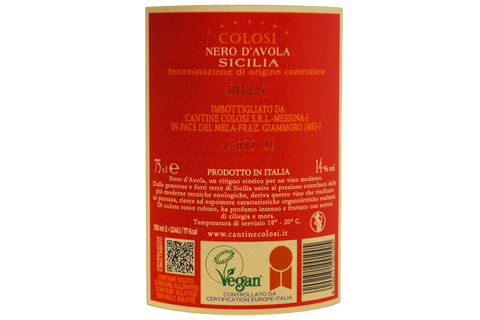 NERO D'AVOLA SICILIA DOC 2025 - CANTINE COLOSI