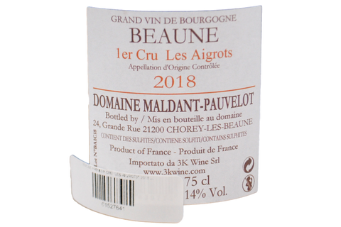 BEAUNE PREMIER CRU "LES AIGROTS" 2018 - DOMAINE MALDANT PAUVELOT