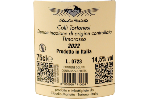 TIMORASSO DERTHONA "CAVALLINA" 2022 - CLAUDIO MARIOTTO