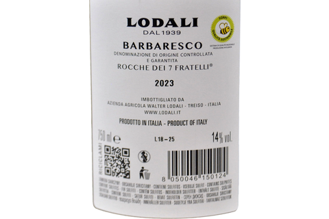 BARBARESCO DOCG "ROCCHE DEI 7 FRATELLI" 2023 - WALTER LODALI