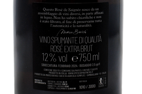 METODO CLASSICO ROSÉ SAIGNÉE EXTRA BRUT 84 MESI "SETTE" - MARCO BUVOLI
