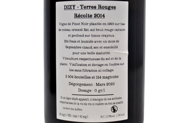 CHAMPAGNE EXTRA BRUT BLANC DE NOIRS A DIZY "TERRE ROUGES" 2014 - JACQUESSON