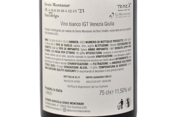 VENEZIA GIULIA IGT FRIULANO "SANTDRIGO 2023 - DENIS MONTANAR