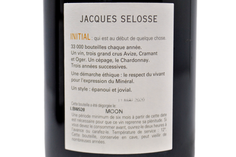 CHAMPAGNE GRAND CRU BRUT BLANC DE BLANCS "INITIAL" SBOCCATURA 11 MAGGIO 2020 - JACQUES SELOSSE