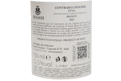 ETNA BIANCO DOC "CONTRADA CAVALIERE" 2023 - BENANTI