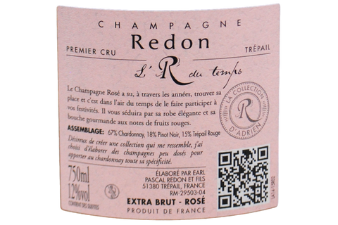 CHAMPAGNE PREMIER CRU A TREPAIL EXTRA BRUT ROSÉ "L'R DU TEMPS" - CHAMPAGNE PASCAL REDON