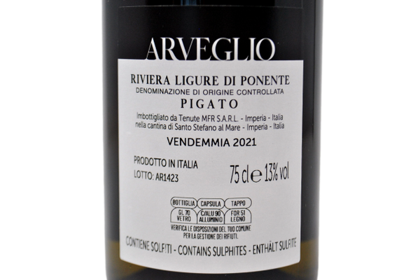 PIGATO RIVIERA LIGURE DI PONENTE DOC "ARVEGLIO" 2021 - POGGIO DEI GORLERI