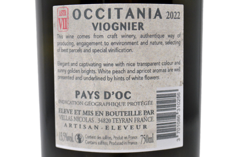 OCCITANIA PAYS D'OC IGP VIOGNIER 2022 LIMITED EDITION "ASTR VII" - VIGNOBLES VELLAS