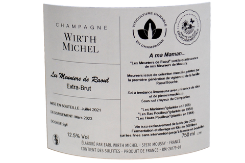 CHAMPAGNE EXTRA BRUT "LES MEUNIERS DE RAOUL" - WIRTH MICHEL