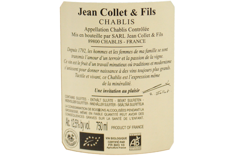 CHABLIS BIO "VALLÉE DE VALVAN" 2022 - JEAN COLLET