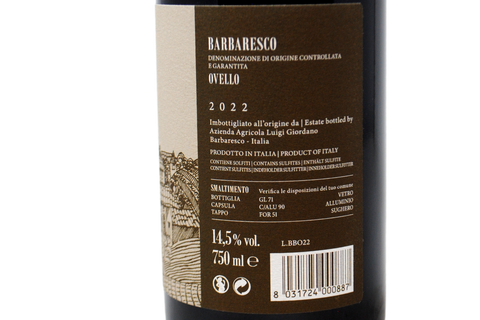 BARBARESCO DOCG "OVELLO" 2022 - LUIGI GIORDANO