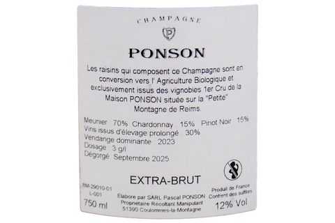 CHAMPAGNE EXTRA BRUT PREMIER CRU - PONSON