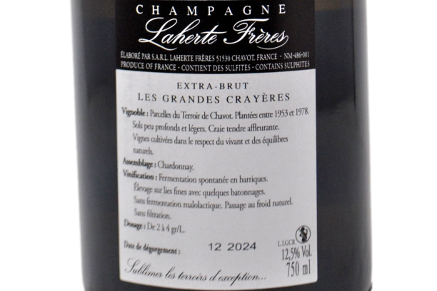 CHAMPAGNE BLANC DE BLANCS EXTRA BRUT "LES GRANDES CRAYÈRES" 2021 - LAHERTE FRÈRES