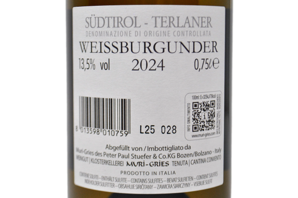 SUDTIROL DOC PINOT BIANCO 2024 - MURI-GRIES