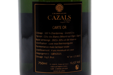 CHAMPAGNE LE-MESNIL-SUR-OGER GRAND CRU BLANC DE BLANCS BRUT "CARTE D'OR" - CAZALS