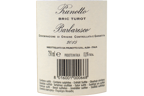 BARBARESCO DOCG “BRIC TUROT” 2015 - PRUNOTTO