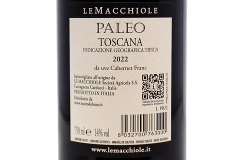 TOSCANA CABERNET FRANC IGT "PALEO" 2022 - LE MACCHIOLE