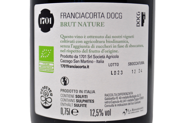 FRANCIACORTA DOCG BRUT NATURE - 1701 SOCIETA' AGRICOLA