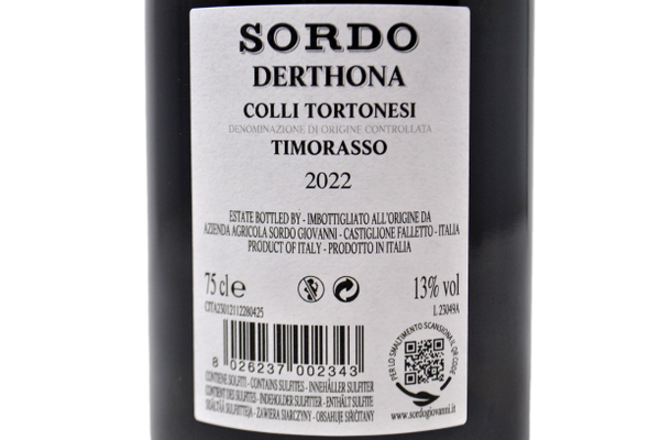 COLLI TORTONESI DOC TIMORASSO 2022 - SORDO