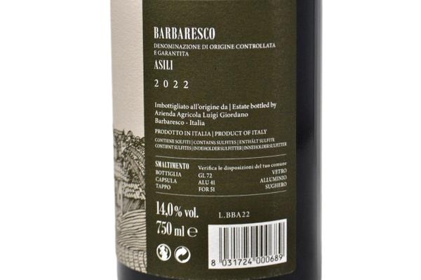 BARBARESCO DOCG "ASILI" 2022 - LUIGI GIORDANO
