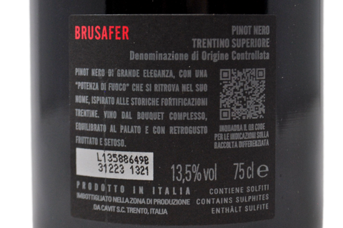 TRENTINO SUPERIORE DOC PINOT NERO "BRUSAFER" 2022 - CAVIT