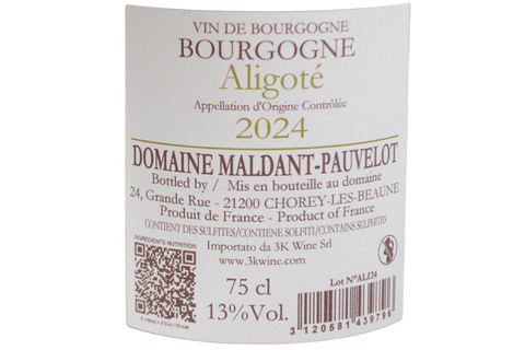 BOURGOGNE ALIGOTÉ 2024 - DOMAINE MALDANT PAUVELOT