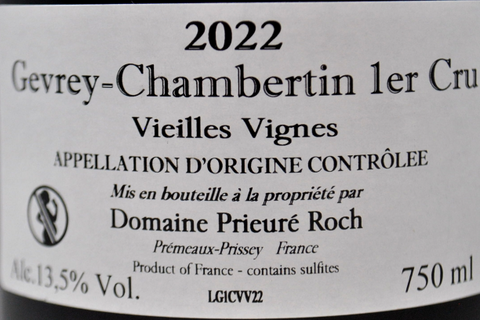 GEVREY-CHAMBERTIN PREMIER CRU "VIEILLES VIGNES" 2022 - DOMAINE PRIEURÉ ROCH