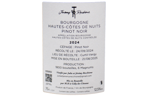 BOURGOGNE HAUTES CÔTES DE NUITS PINOT NOIR 2024 - JÉRÉMY RECCHIONE