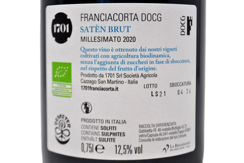 FRANCIACORTA DOCG BRUT SATEN 2020 - 1701 SOCIETA' AGRICOLA