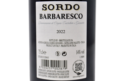 BARBARESCO DOCG 2022 - SORDO