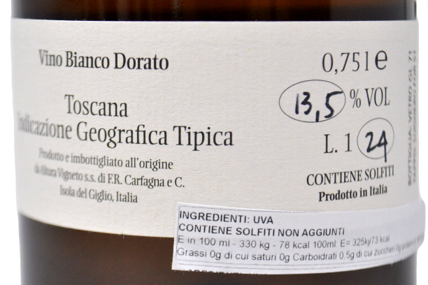 TOSCANA BIANCO IGT "ANSONACO” VIGNETO ISOLA DEL GIGLIO 2024 - ALTURA