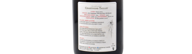 CHAMPAGNE EXTRA BRUT "SAINTE ANNE" BASE 2022 - CHARTOGNE TAILLET