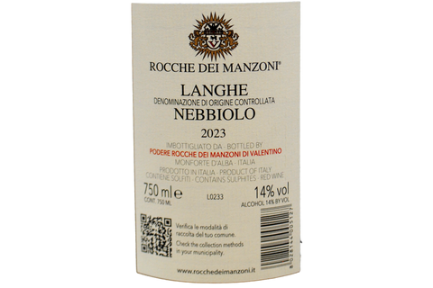 LANGHE NEBBIOLO DOC 2023 - ROCCHE DEI MANZONI