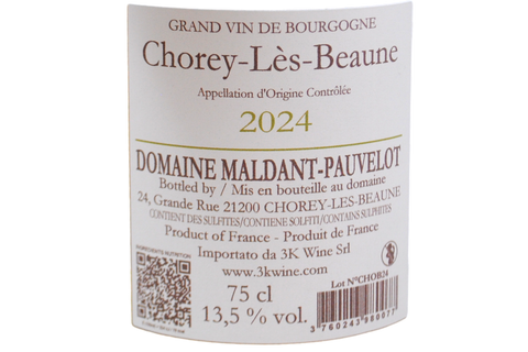 BOURGOGNE CHOREY-LÈS-BEAUNE BLANC 2024 - DOMAINE MALDANT PAUVELOT