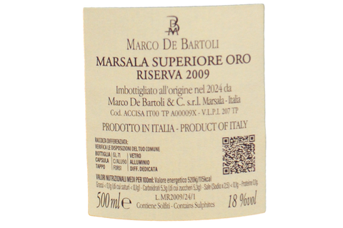 MARSALA SUPERIORE ORO RISERVA 2009 - MARCO DE BARTOLI