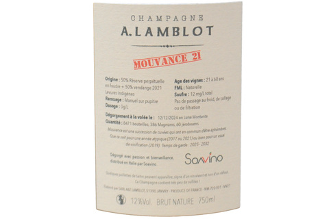 CHAMPAGNE BRUT NATURE "MOUVANCE 21" - A. LAMBLOT