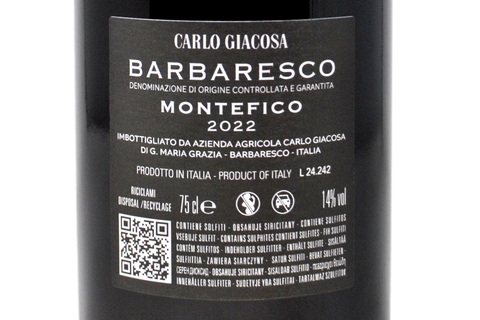 BARBARESCO DOCG "MONTEFICO" 2022 - CARLO GIACOSA