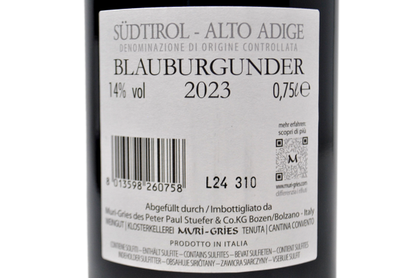 SUDTIROL DOC PINOT NERO 2023 - MURI-GRIES