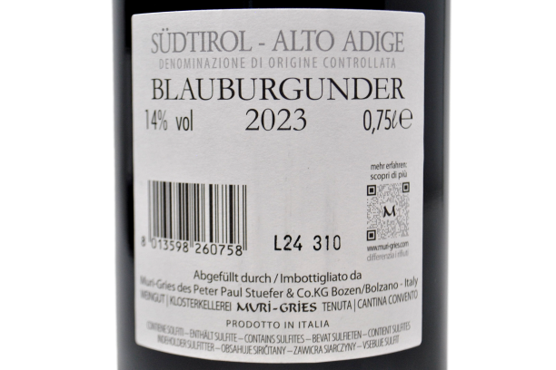 SUDTIROL DOC PINOT NERO 2023 - MURI-GRIES