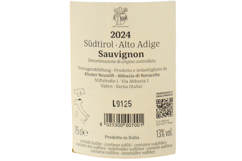 ALTO ADIGE DOC SAUVIGNON 2024 - ABBAZIA DI NOVACELLA