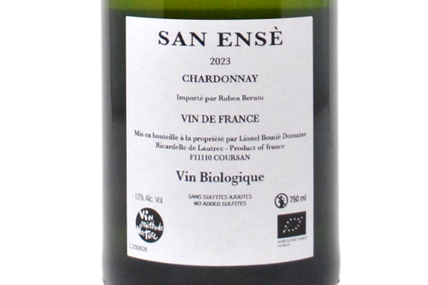 METODO ANCESTRALE BIO BLANC DE BLANCS BRUT NATURE "SAN ENSÈ" 2023 - LIONEL BOUTIÉ DOMAINE RICARDELLE DE LAUTREC