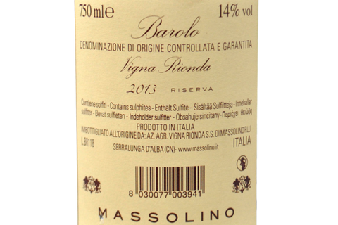 BAROLO DOCG RÉSERVE "VIGNA RIONDA" 2015 - MASSOLINO