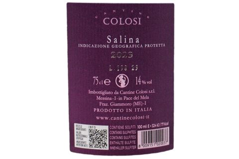 SALINA ROSSO IGP 2023 - CANTINE COLOSI