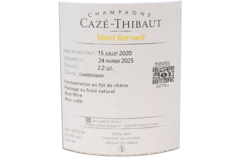 CHAMPAGNE EXTRA BRUT "LES LERIENS" 2016 (1248 BOUTEILLES PRODUITES) - CAZE THIBAUT