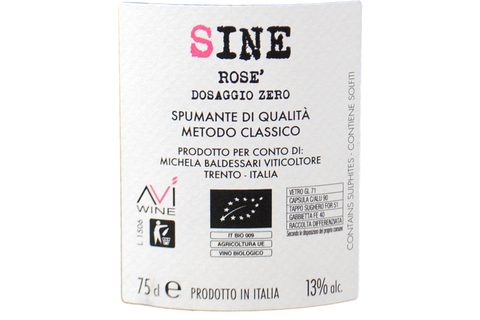 METODO CLASSICO DOSAGGIO ZERO "SINE ROSÉ" - BALDESSARI