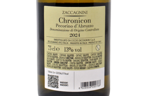 PECORINO D'ABRUZZO DOC "CHRONICON" 2024 - CANTINA ZACCAGNINI