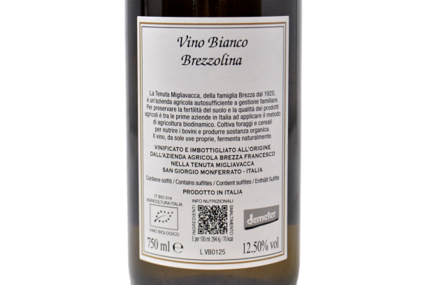 PIEMONTE VINO BIANCO "BREZZOLINA" - TENUTA MIGLIAVACCA
