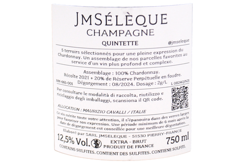 CHAMPAGNE EXTRA BRUT BLANC DE BLANCS "QUINTETTE" - J-M SÉLÈQUE